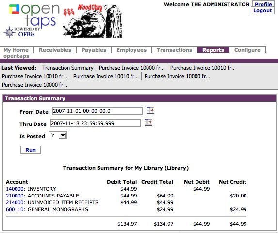 Transaction report