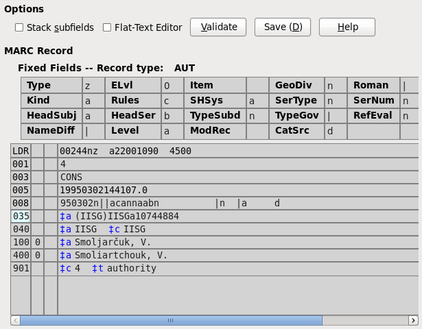 Changing the 1XX field in the authority record